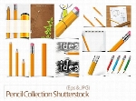 مجموعه تصاویر وکتور مداد از شاتر استوکPencil Collection Shutterstock