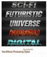 مجموعه استایل با افکت های متنوع5 Sci Fi Text Effects Photoshop Styles