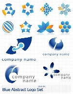 تصاویر لوگوهای انتزاعی آبی رنگBlue Abstract Logo Set