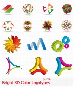 تصاویر لوگوهای سه بعدی رنگارنگBright 3D Color Logotypes