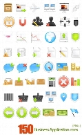 تصاویر آیکون برنامه های کسب و کار متنوع150 Business Application Icons