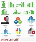 تصاویر لوگوهای ساختمانی رنگارنگBuilding Color Logo