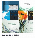 تصاویر وکتور کارت ویزیت های فانتزی با رنگ های متنوعBusiness Cards