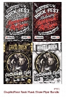 تصاویر لایه باز بروشور موزیک راک از گرافیک ریورGraphicRiver Rock Music Show Flyer Bundle