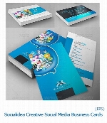 تصاویر وکتور بروشورهای تبلیغاتی رسانه های اجتماعی از گرافیک ریورGraphicRiver Socialidea Creative Social Media Business Cards