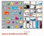 تصاویر وکتور عناصر طراحی وب و کارت ویزیتBanner Bubbles For Speech And Elements For Web Design Vector