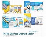 تصاویر وکتور بروشورهای کسب و کار سه لایهTri Fold Business Brochure Vector