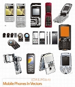 تصاویر کورل مدل های متنوع تلفن همراه27 Mobile Phones In Vectors