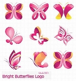 تصاویر لوگوهای پروانهBright Butterflies Logo