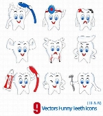 آیکون دندان های خنده دارVectors Funny Teeth Icons