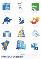 تصاویر لوگوهای ساختمانی آبیBright Blue Logotypes