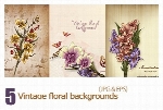 تصاویر وکتور فریم گلدارVintage Floral Backgrounds