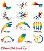 تصاویر لوگوهای متنوع رنگین کمانDifferent Rainbow Logo