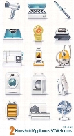 آیکون های متنوع لوازم خانگیHousehold Appliances 3D Web Vector Icons Collection