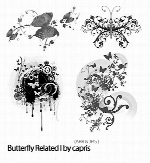 مجموعه براش های پروانه های تزئینیButterfly Related I by capris