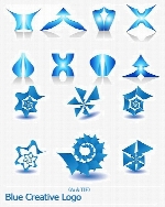 تصاویر لوگوهای متنوع انتزاعی آبیBlue Creative Logo