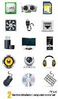 آیکون های سخت افزار کامپیوترVectors Modern Computer Icons Set