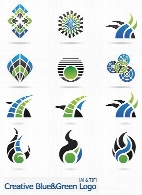 تصاویر لوگوهای خلاقانه سبز و آبیCreative Blue & Green Logo