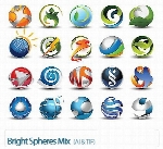 تصاویر وکتور گوی های طرح دارBright Spheres Mix