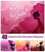 تصاویر والپیپر دیجیتالی سایه دختران40 Digital Art Girls Silhouettes Wallpapers