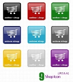 آیکون های فروشگاه با رنگ های متنوعShop Icon