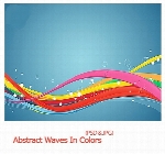 تصاویر لایه باز امواج رنگارنگAbstract Waves In Colors
