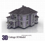 فایل آماده سه بعدی کلبهCottage 3D Model