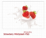 تصاویر لایه باز شیر و توت فرنگیStrawbery Milk Splash PSD