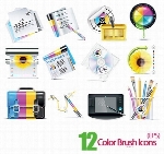 آیکون های رنگی لوازم التحریرColor Brush Icons