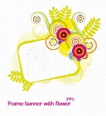 تصاویر وکتور حاشیه و زمینهFrame banner with flower