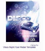 نمونه تصویر لایه باز آگهی تبلیغاتی کلوپDisco Night Flyer Poster Template