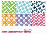 تصاویر وکتور پترن گلدارFloral Seamless Vector Patterns