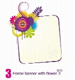 وکتور حاشیه و زمینه شماره سهFrame banner with flower 03