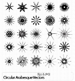 تصاویر وکتور نقش های دایره ای و ستارهای مدورCircular sque Vectors