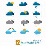 آیکون های وکتور آب و هواVector Weather Icons