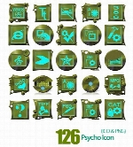 آیکون های متنوع سبز رنگPsycho Icon