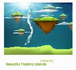 تصویر لایه باز جزیره شناور زیباBeautiful Floating Islands