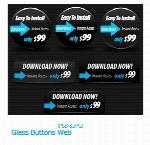 تصویر لایه باز دکمه شیشه ای وبGlass Buttons Web