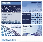 مجموعه کارت ویزیت های وکتور تجاری آبی رنگBlue Cards 01