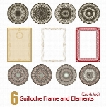 فریم وکتور و عناصر تزیینیGuilloche Frame and Elements