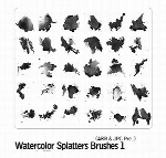براش آبرنگWatercolor Splatters Brushes 01