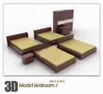 فایل های آماده سه بعدی، اتاق خواب زیبا شماره هفت3D Models Bedroom 07