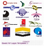 مجموعه لوگوهای هنریBoxed Art Logos Templates 03