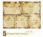 وکتور فرم های طلایی با بافت کثیفVintage Gold Frames 01