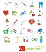 آیکون های وکتور پزشکی، تجهیزات پزشکیMedicine Icons 01