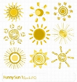 وکتور فانتزی خورشید، طلاییFunny Sun 01