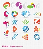 کلکسیون لوگوهای وکتور انتزاعی، رنگی، مدرنAbstract Logos