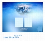 تصویر لایه باز رمانتیک، فرم، آبی رنگLove Story PSD