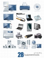 آیکون های تجهیزات الکتریکی، لوازم صوتی و تصویریEquipment Icons