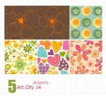پترن های تزیینی وکتور گلدار، کاغذ کادو شماره چهاردهArt City 14